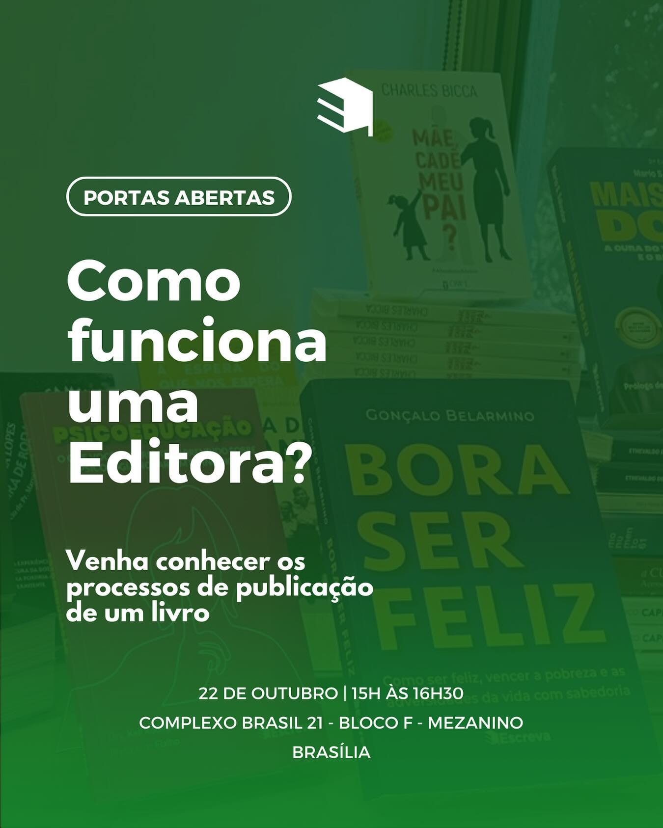 💥Você sabia que escrever um livro é possível?!

Mais do que ser uma casa editorial, o espaço da Escreva é um point para os novos autores. E por isso, quero que reserve este horário, pois no dia 22 de outubro, de 15h às 16h30, estaremos de portas abertas para receber você que deseja publicar o seu primeiro livro e não conhece os processos do mercado editorial.

Durante este momento você irá:
✅ Conhecer a nossa casa editorial e a proposta de valor
✅ Apresentar a sua ideia ou avaliar o seu manuscrito
✅ Tirar todas as suas dúvidas com quem entende do assunto.

Posso CONFIRMAR a sua presença?!
📚(61)98310-7306 e venha ser o(a) próximo(a) autor(a) da Escreva.